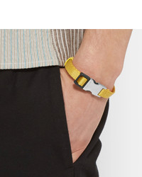Prada Saffiano Leather Trimmed Webbing Bracelet