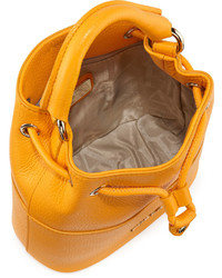 Furla Brooklyn Small Leather Drawstring Bucket Bag Giallo