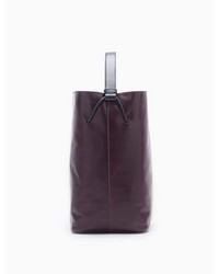 Calvin Klein Cinched Leather Bucket Bag