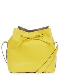 Topshop Stella Faux Leather Bucket Bag Yellow