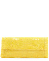 Nancy Gonzalez Back Pocket Crocodile Clutch Bag Yellow