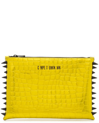 C Mpl T Unkn Wn Yellow Croco Metal Clutch Bag