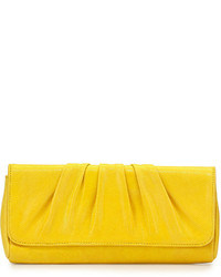 Lauren Merkin Caroline Leather Clutch Bag Yellow