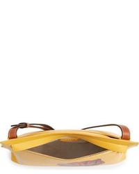 Loewe Fiore Marquetry Calfskin Leather Crossbody Clutch Yellow