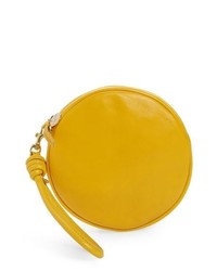 Clare V. Lambskin Leather Circle Clutch