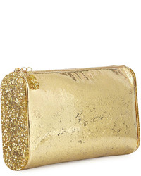 Edie Parker Lara Jumbo Metallic Clutch Bag Gold