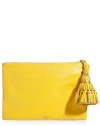 Anya Hindmarch Leather Giorgiana Tassel Clutch In Yellow