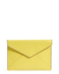 Rebecca Minkoff Leo Croc Embossed Leather Envelope Clutch