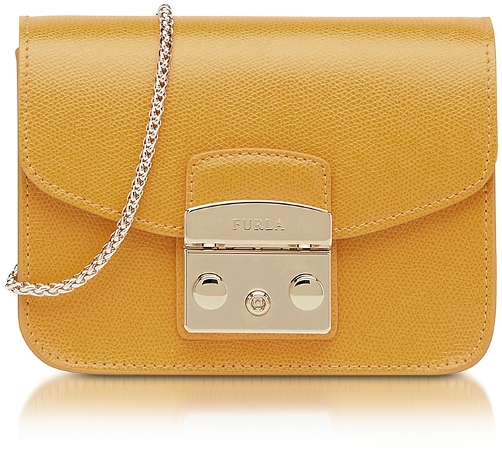 Furla Metropolis Mini Saffron Leather Crossbody Bag, $298 | Forzieri ...