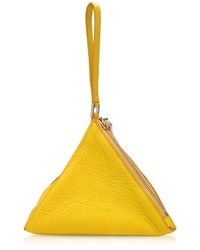 Jil Sander Yellow Grained Leather 3angle Clutch