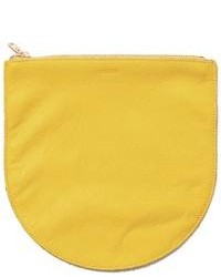 Baggu Yellow Leather Clutch