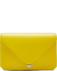 Alexander Wang Yellow Leather Prisma Envelope Clutch