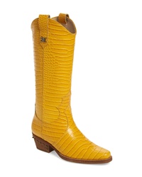 Yellow Leather Cowboy Boots