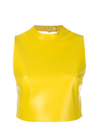 Yellow Leather Cropped Top