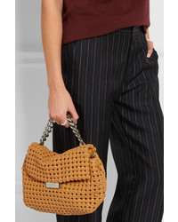 Stella McCartney Becks Woven Faux Leather Shoulder Bag Saffron
