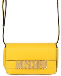 Moschino Logo Lettering Leather Shoulder Bag