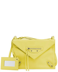 Balenciaga Paper Envelope Crossbody Bag Yellow