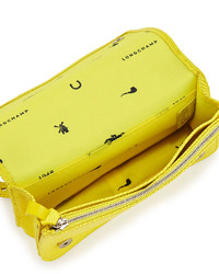 Longchamp Quadri Leather Crossbody Bag Yellow