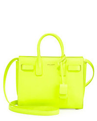 Saint Laurent Sac De Jour Mini Crossbody Bag Neon Yellow
