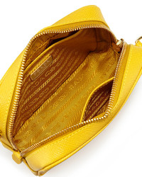 Prada Saffiano Small Crossbody Bag Yellow