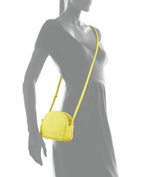 Neiman Marcus Tassel Double Zip Crossbody Bag Yellow