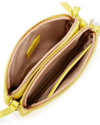 Neiman Marcus Tassel Double Zip Crossbody Bag Yellow