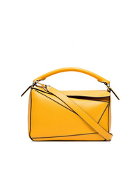 Loewe Yellow Puzzle Small Leather Shoulder Bag