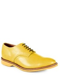 Yellow Leather Derby Shoes