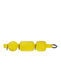 Off-White Yellow Patent Shoulder Pouch