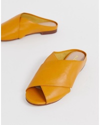 Aldo Rireviel Leather Cross Sandals In Mustard