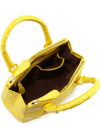 Nancy Gonzalez Mini Open Top Crocodile Tote Bag Yellow