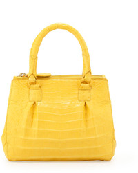Nancy Gonzalez Mini Open Top Crocodile Tote Bag Yellow