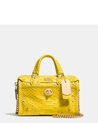 Coach Rhyder Satchel 18 In Python Embossed Leather