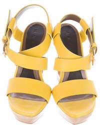 Marni Leather Architectural Sandals
