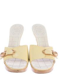 Chanel Patent Slide Sandals