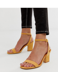 Mango Two Part Mid Sandals In Yellow