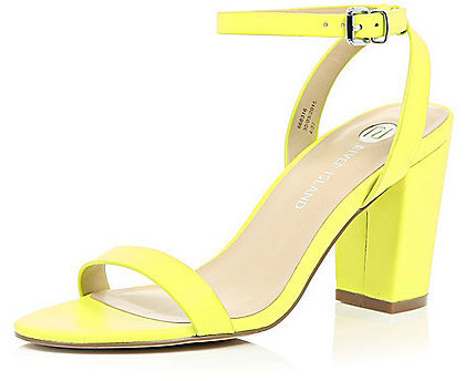 yellow block heel sandal
