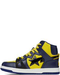 BAPE Yellow Navy Sta 93 Hi Sneakers
