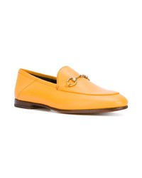 Gucci Orange Brixton Leather Loafers