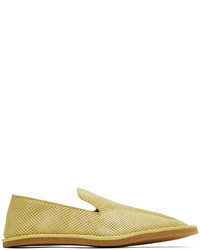 Dries Van Noten Yellow Leather Loafers