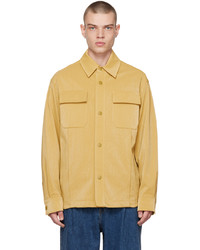 Yellow Leather Long Sleeve Shirt