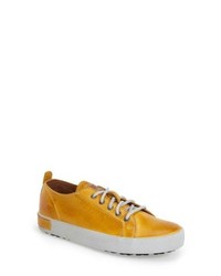 Yellow Leather Low Top Sneakers