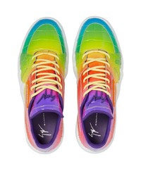 Giuseppe Zanotti Rainbow Crocodile Effect Sneakers