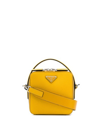 Yellow Leather Messenger Bag