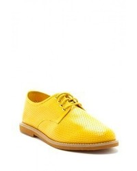 Yellow Leather Oxford Shoes
