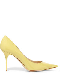 Jimmy Choo Agnes Patent Leather Pumps Pastel Yellow