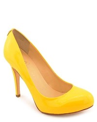 Ivanka Trump Pinkish Yellow Patent Leather Pumps Heels Shoes