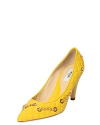 Moschino 80mm Chained Quilted Leather Pumps