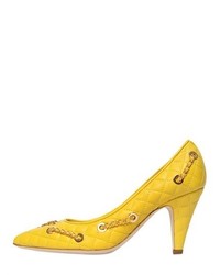Moschino 80mm Chained Quilted Leather Pumps