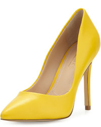 Charles by Charles David Pact Leather Pointed Toe Pump Yellow